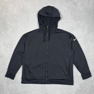 Nike Womens Full Zip Hoodie Black Long Sleeve Hooded Jacket Large RN56323